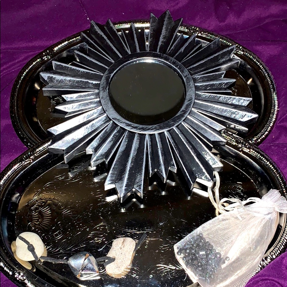 NWT Small Chrome Look Sunshine Rays Wall Mirror